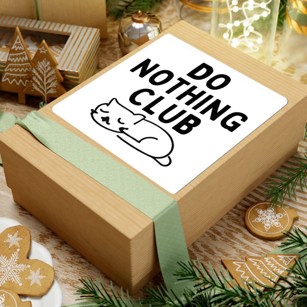 Do Nothing Club Sticker — Cute Sleeping Cat Kiss-Cut Decal