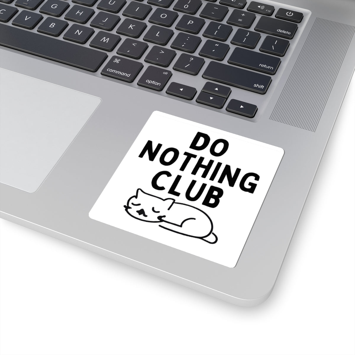 Do Nothing Club Sticker — Cute Sleeping Cat Kiss-Cut Decal