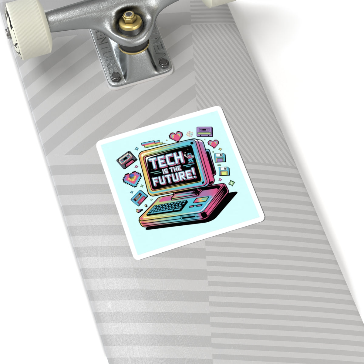 Tech Is The Future Sticker | Y2K cyber holo, retro tech chrome