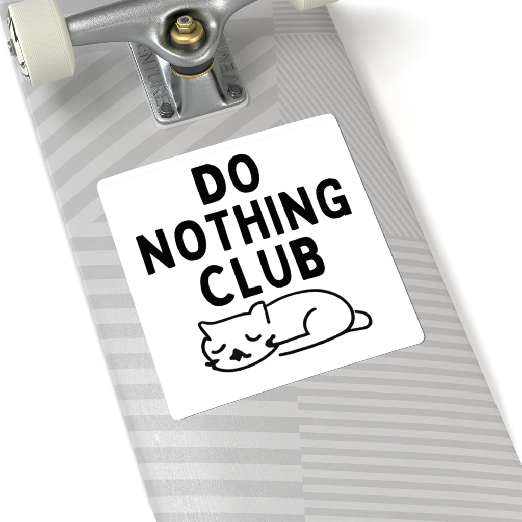 Do Nothing Club Sticker — Cute Sleeping Cat Kiss-Cut Decal