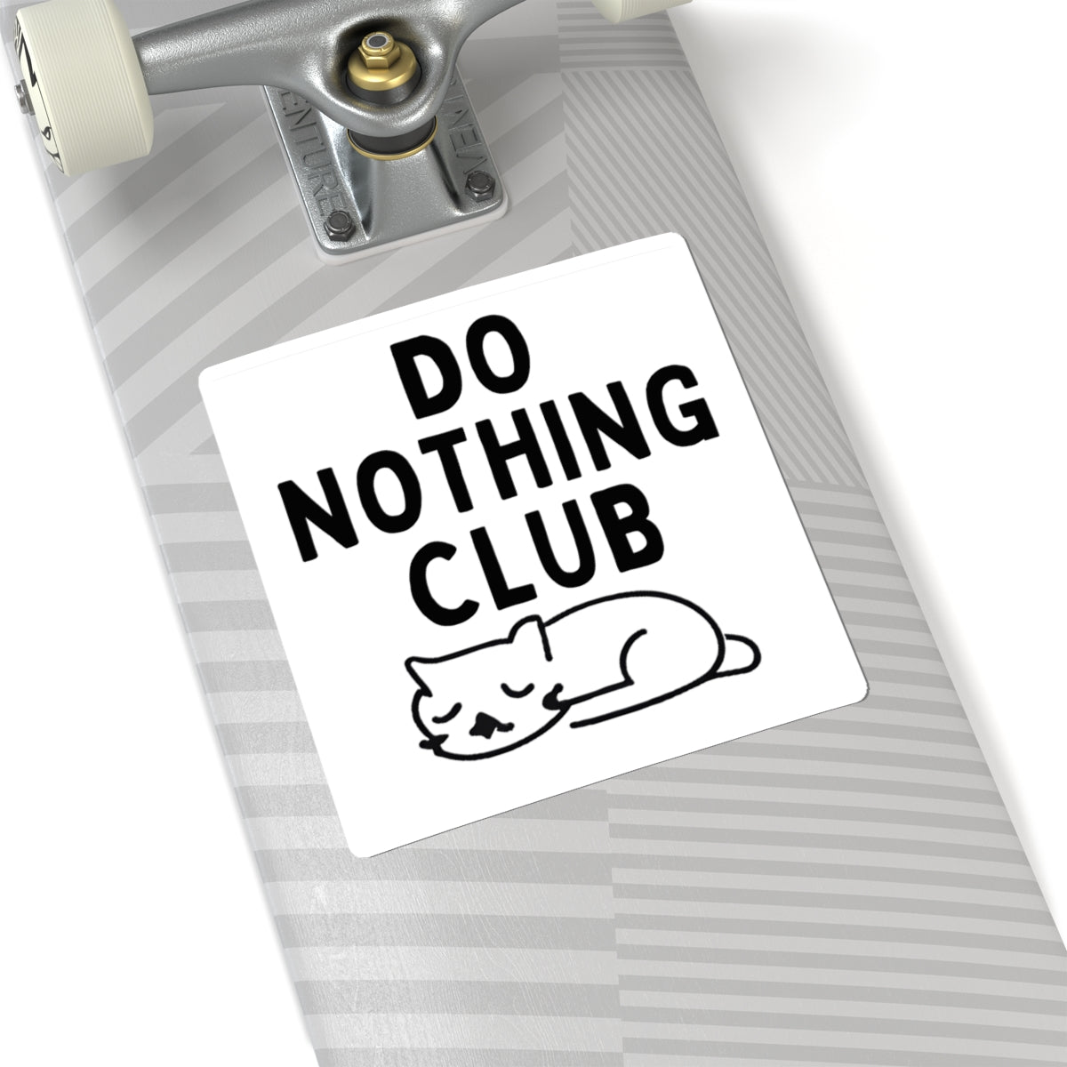 Do Nothing Club Sticker — Cute Sleeping Cat Kiss-Cut Decal