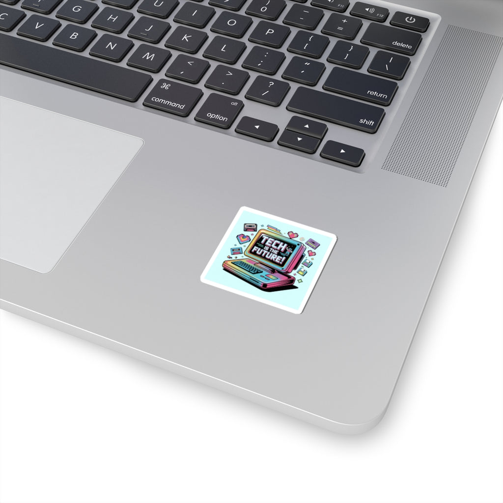 Tech Is The Future Sticker | Y2K cyber holo, retro tech chrome