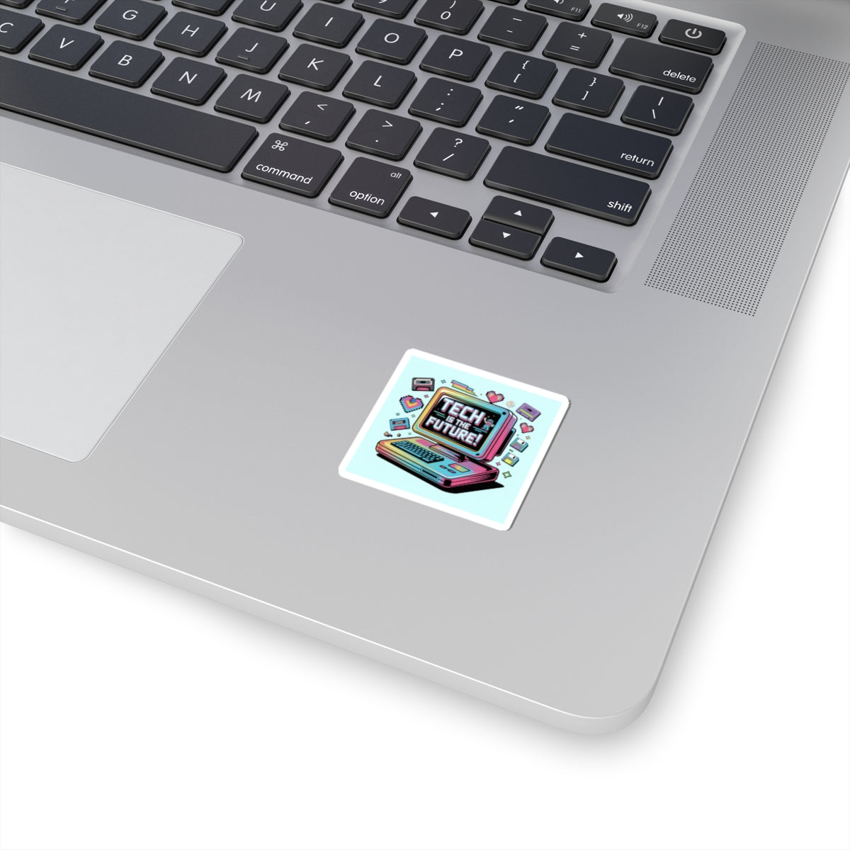 Tech Is The Future Sticker | Y2K cyber holo, retro tech chrome