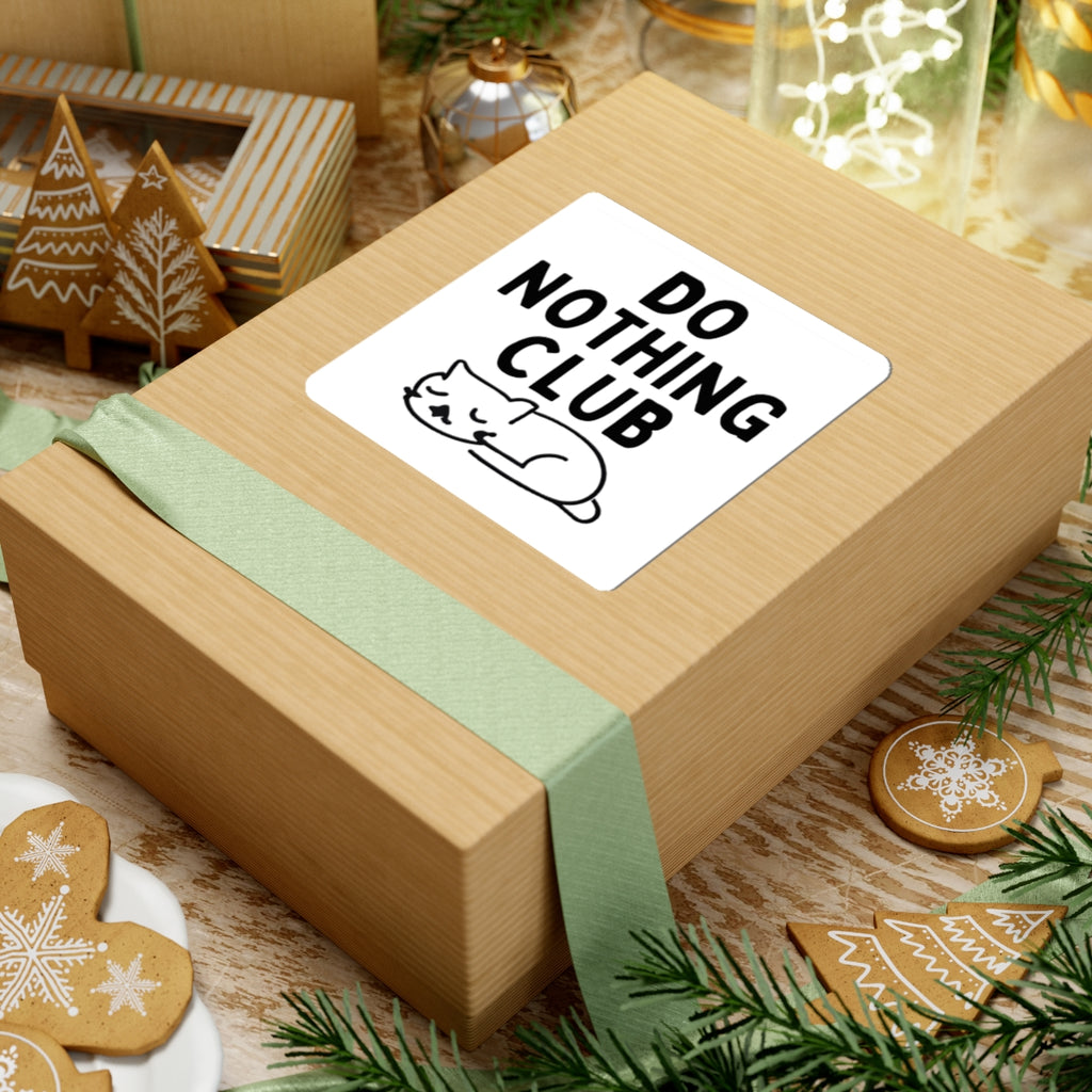 Do Nothing Club Sticker — Cute Sleeping Cat Kiss-Cut Decal
