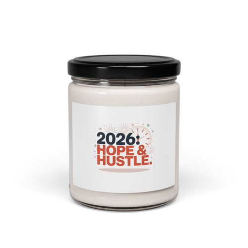 2026 Hope & Hustle Soy Candle, New Year Motivation | Manifest Luck
