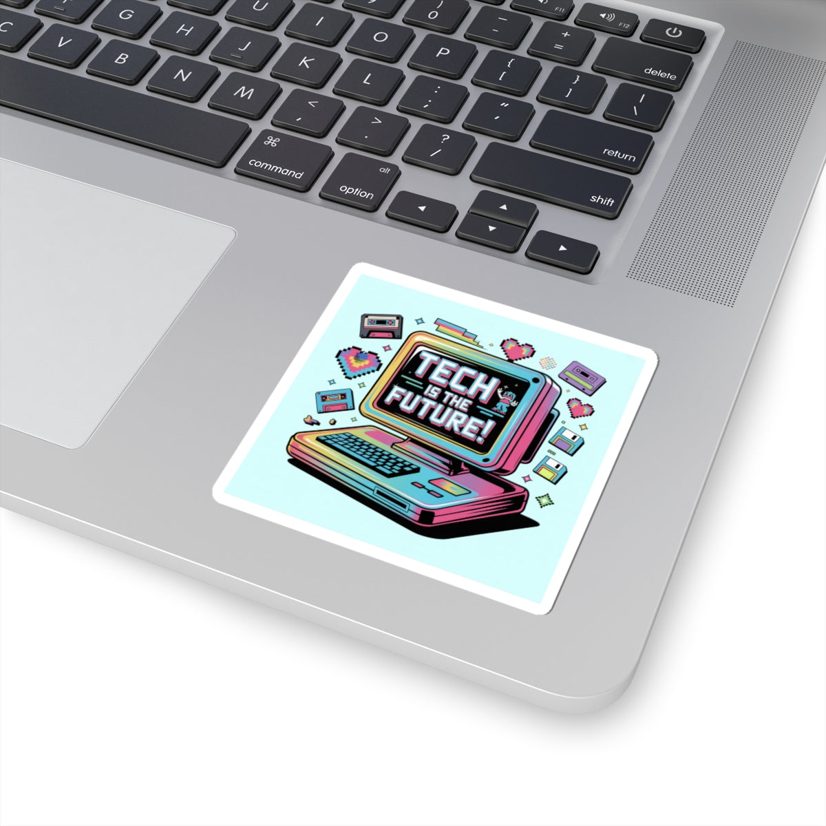 Tech Is The Future Sticker | Y2K cyber holo, retro tech chrome