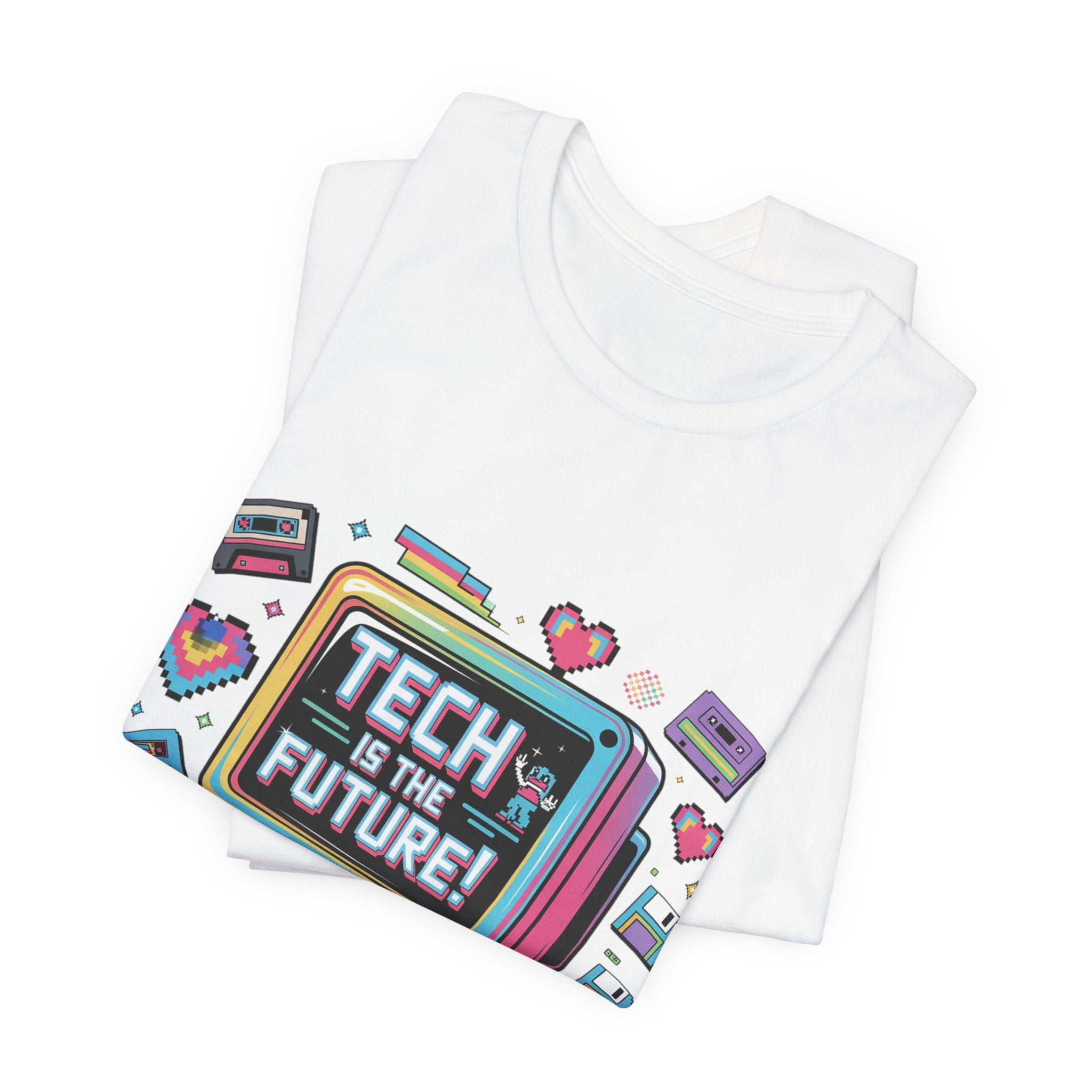 Tech Is The Future Tee | Y2K Cyber Holo, Retro Tech Print