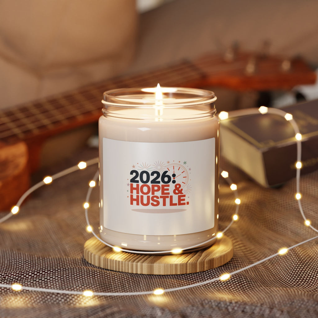 2026 Hope & Hustle Soy Candle, New Year Motivation | Manifest Luck