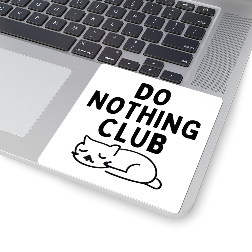Do Nothing Club Sticker — Cute Sleeping Cat Kiss-Cut Decal