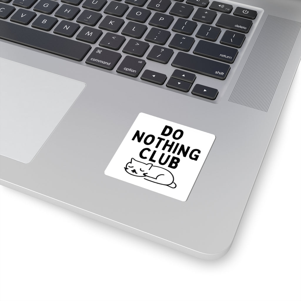 Do Nothing Club Sticker — Cute Sleeping Cat Kiss-Cut Decal